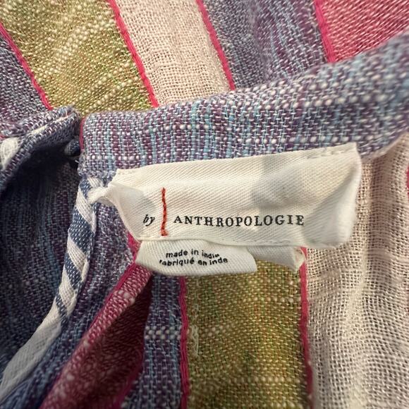 By Anthropologie Cotton Sleeveless Multicolored Textured Blouse sz L - Picture 6 of 10